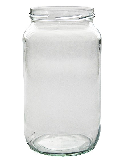 Gros pots en verre vides de 100 cl avec réserve - Bocaux 1000 ml