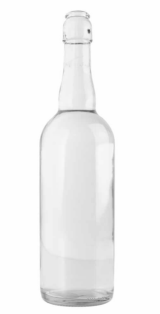 Bouteille de bière en verre 75cl Blanche couronne 26mm et fermeture mécanique