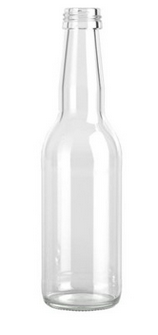 Bouteille de bière en verre 33cl couronne 26mm - Long Neck - Transparente